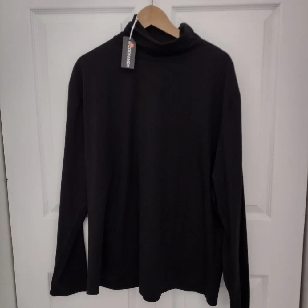 COOFANDY Men’s Black Turtleneck Pullover XXXL Soft Quality Sweater NWT